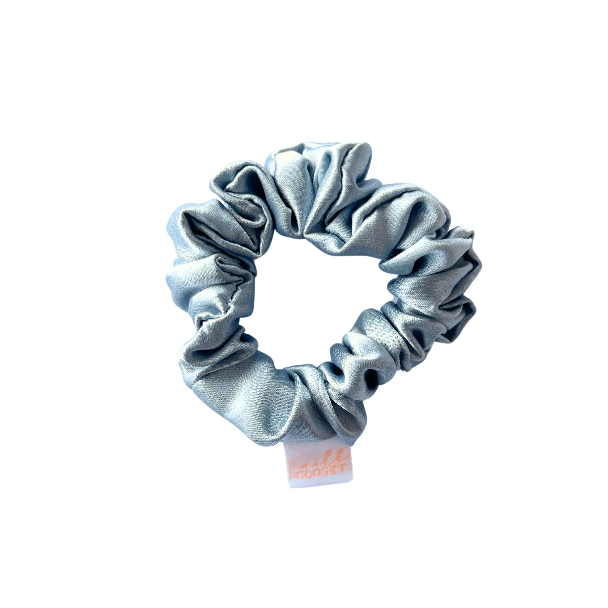 Pure silk midi blue scrunchie