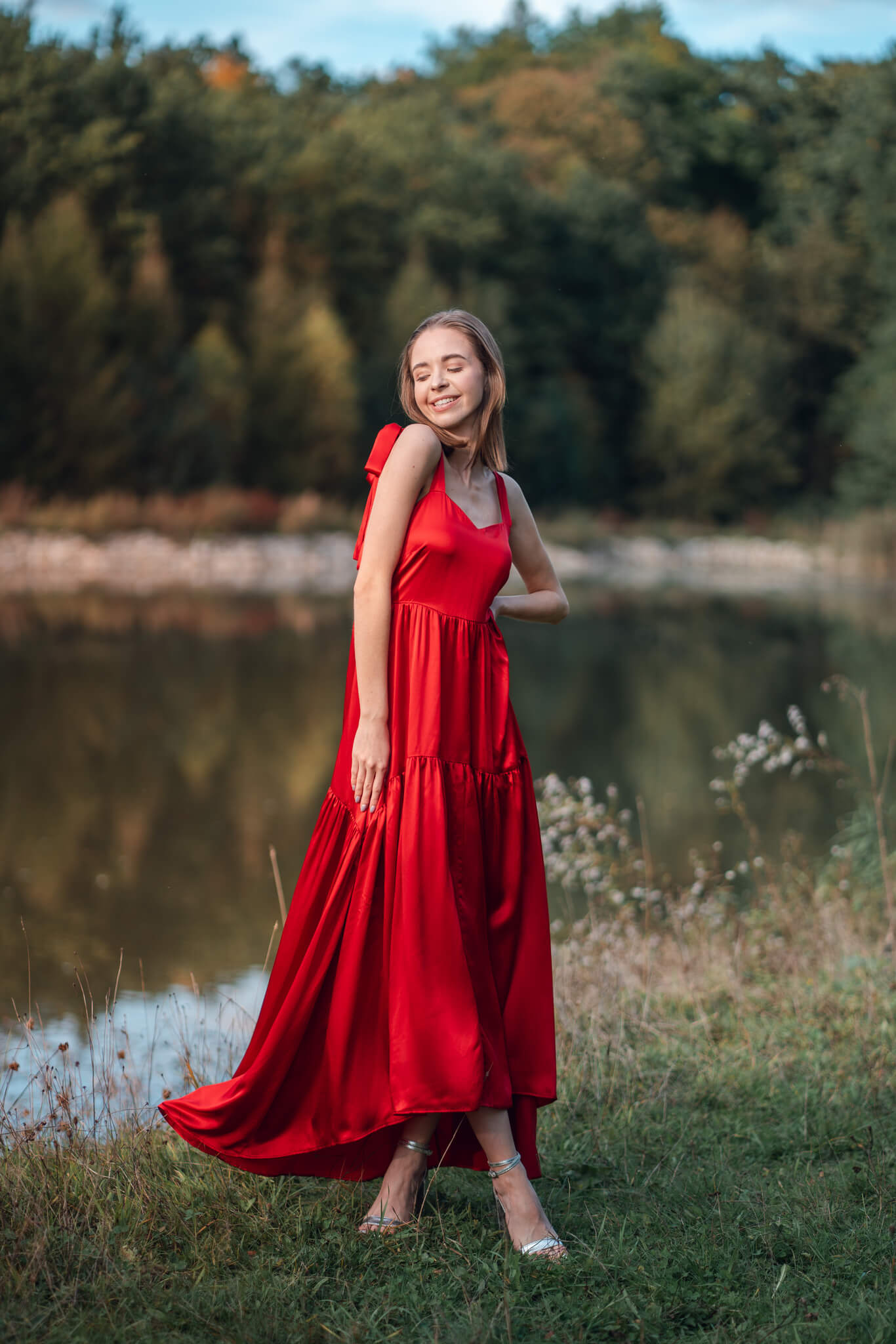 Scarlet Rose Red Silk Maxi Dress Scarlet Rose Red Silk Maxi Dress