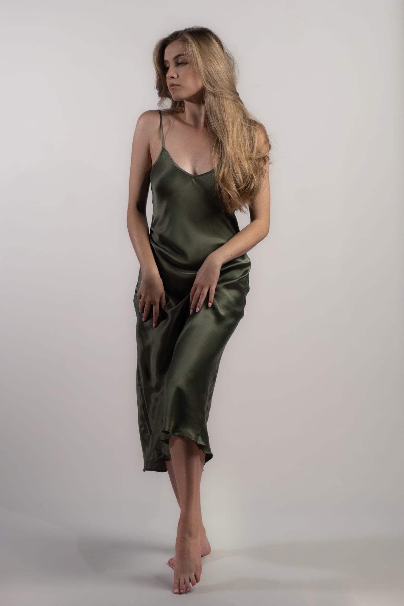 Olive Green Silk Slip Dress | Buy Women's 90s Cami Style Dresses Silk Closet Olive Green Silk Slip Dress | Buy Women's 90s Cami Style Dresses Silk Closet