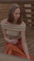 Silk Closet tuscan orange silk maxi tiered skirt