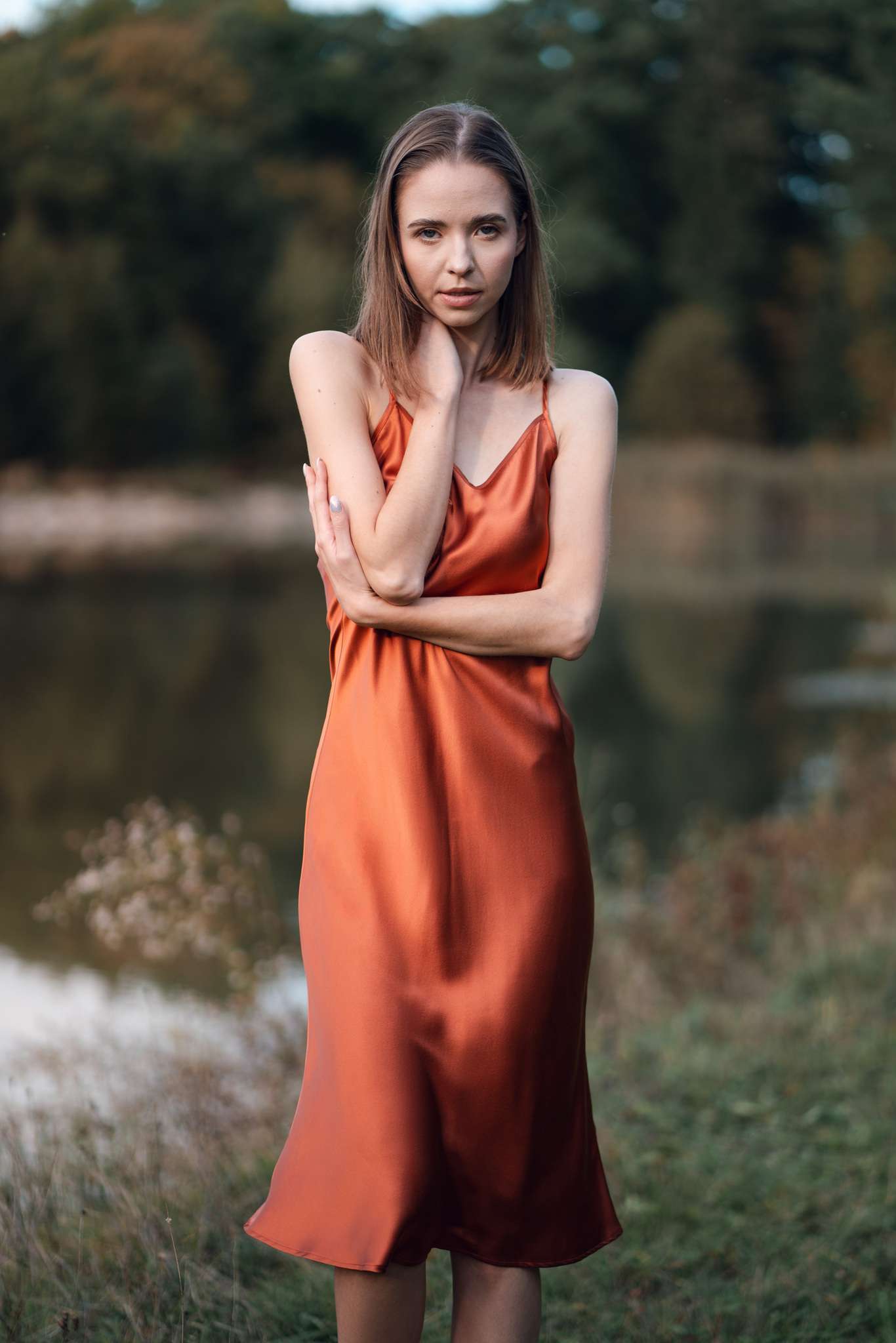 Classic Silk Slip Dress - Burnt Orange | Elegant Women's Evening Dress Silk Closet Classic Silk Slip Dress - Burnt Orange | Elegant Women's Evening Dress Silk Closet