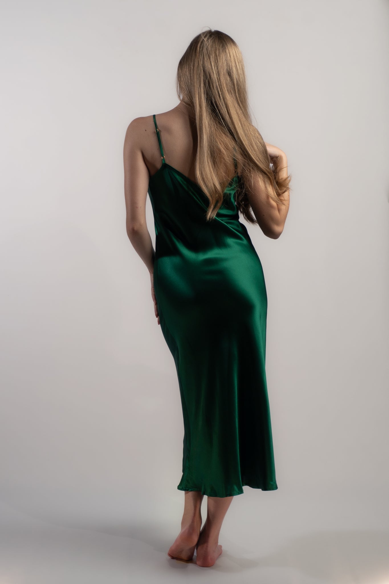 Emerald Isle Green 90s Style Silk Slip Dress | Buy Women's Cami Dress L Emerald Isle Green 90s Style Silk Slip Dress | Buy Women's Cami Dress L