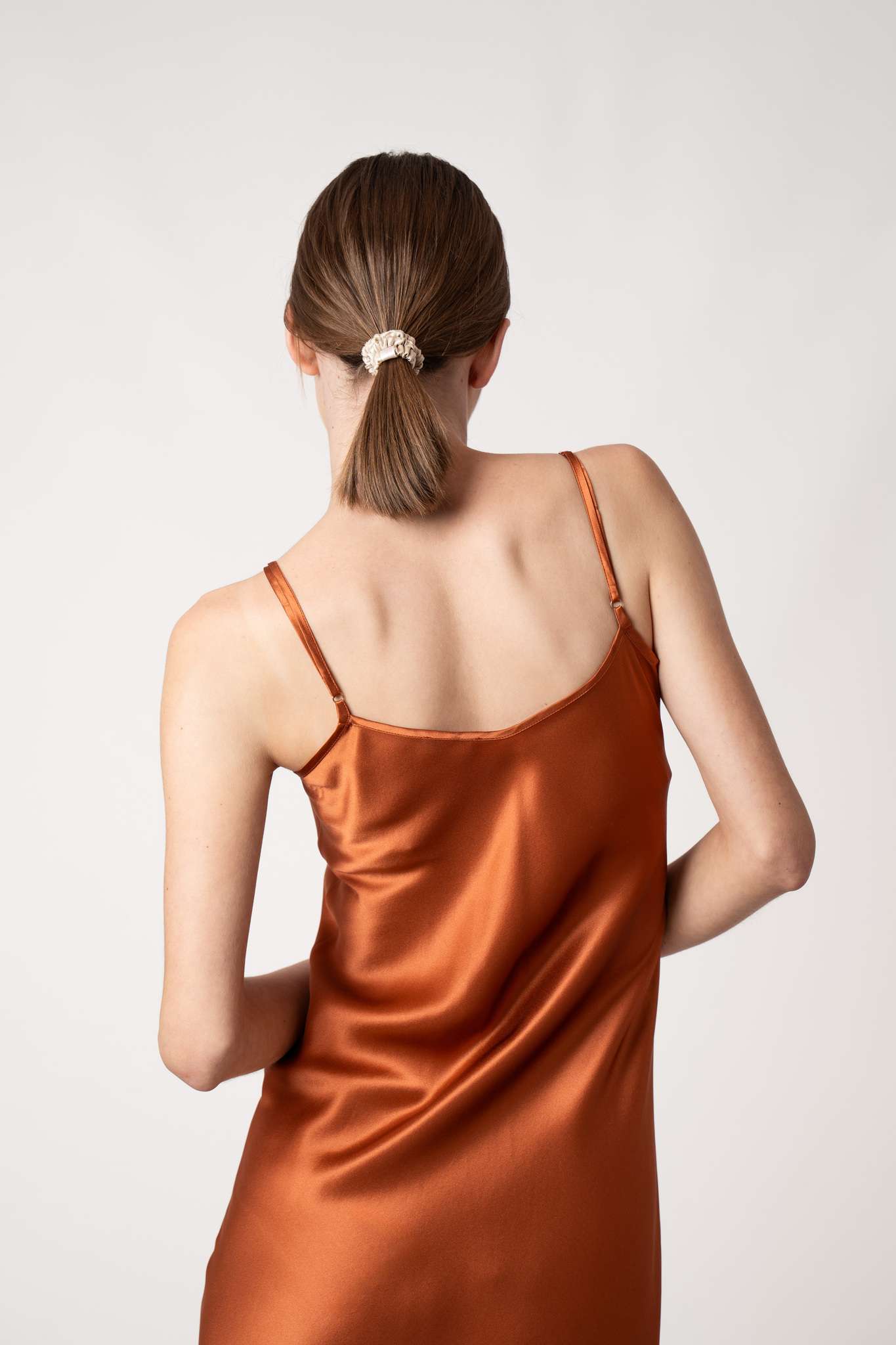 Tuscan Orange Silk Slip Dress Tuscan Orange Silk Slip Dress